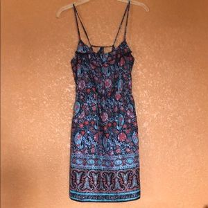 Boho paisley print strappy dress with pockets